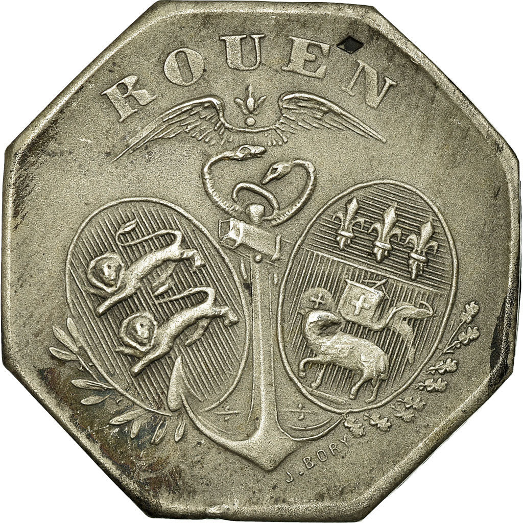 Moneda, Francia, Chambre de Commerce, Rouen, 10 Centimes, 1918, ESSAI, EBC