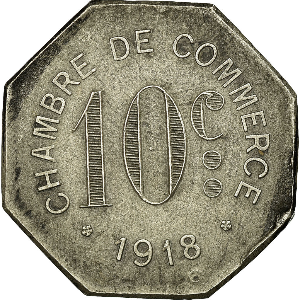 Moneda, Francia, Chambre de Commerce, Rouen, 10 Centimes, 1918, ESSAI, EBC