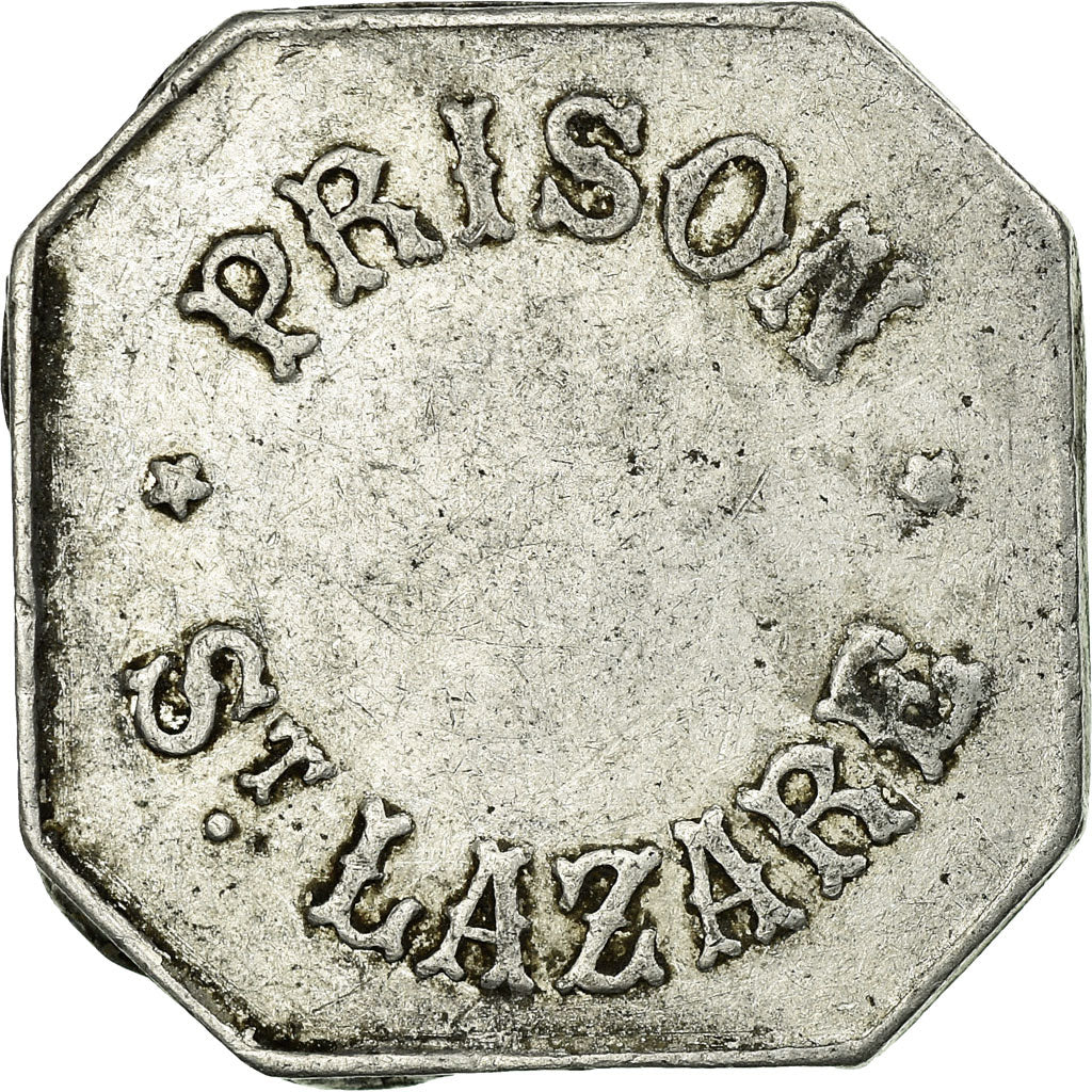 Moneta, Francia, Prison St. Lazare, Paris, 25 Centimes, BB, Alluminio
