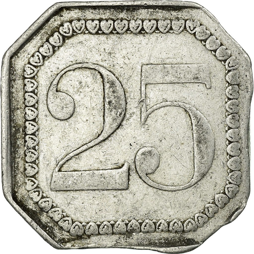 Moneta, Francia, Prison St. Lazare, Paris, 25 Centimes, BB, Alluminio
