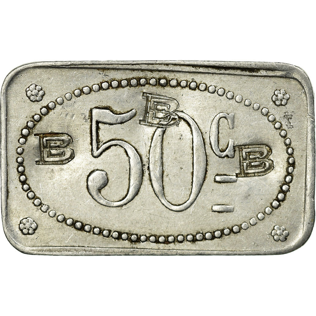 Monnaie, France, Prison St. Lazare, Paris, 50 Centimes, TTB, Aluminium