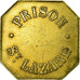 Monnaie, France, Prison St. Lazare, Paris, 25 Centimes, TTB+, Laiton