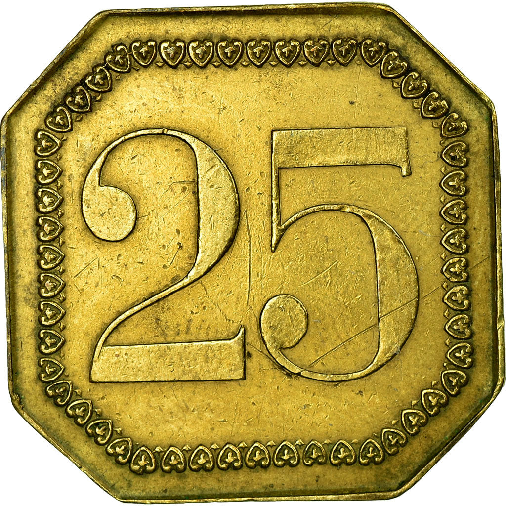 Monnaie, France, Prison St. Lazare, Paris, 25 Centimes, TTB+, Laiton