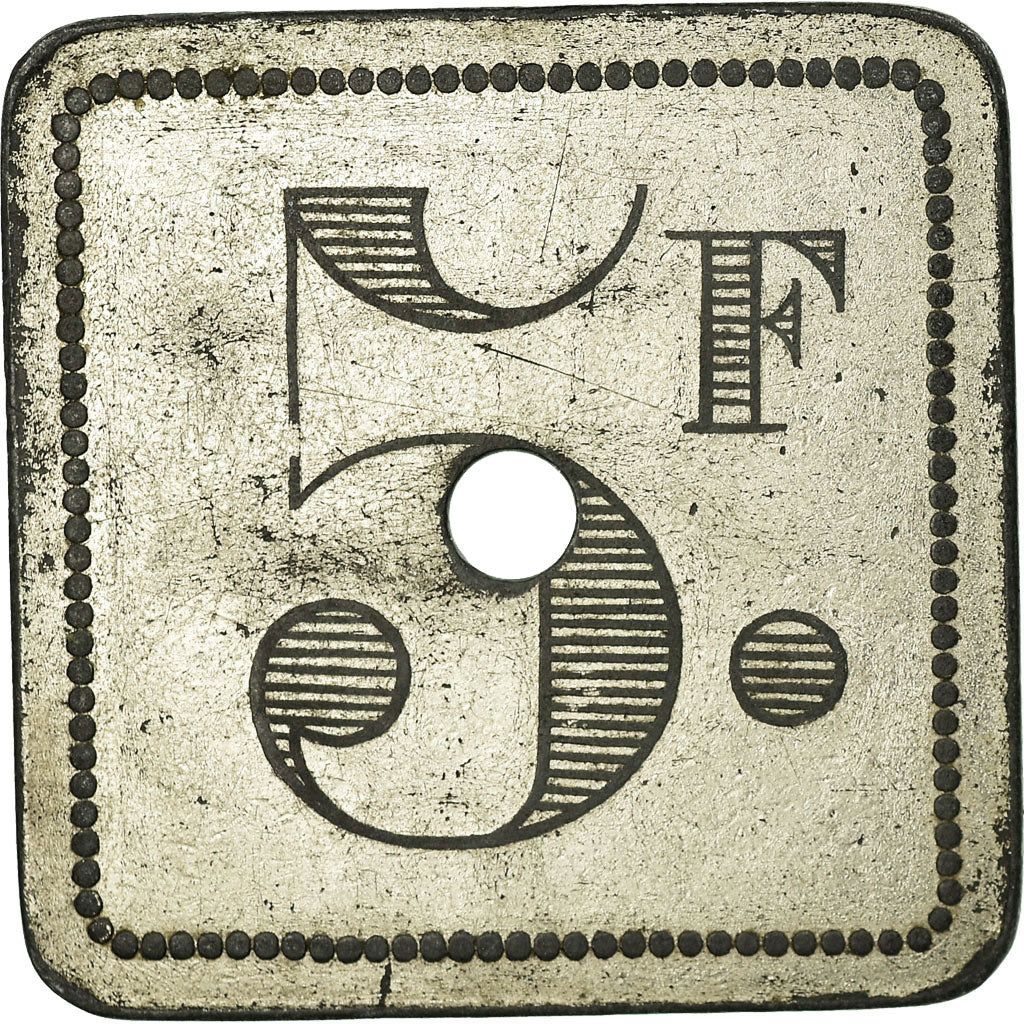 Münze, Frankreich, Restaurant LE MEUNIER, Paris, 5 Francs, SS, Nickel plated