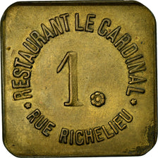 Monnaie, France, Restaurant Le Cardinal, Paris, 1 Franc, TTB+, Laiton