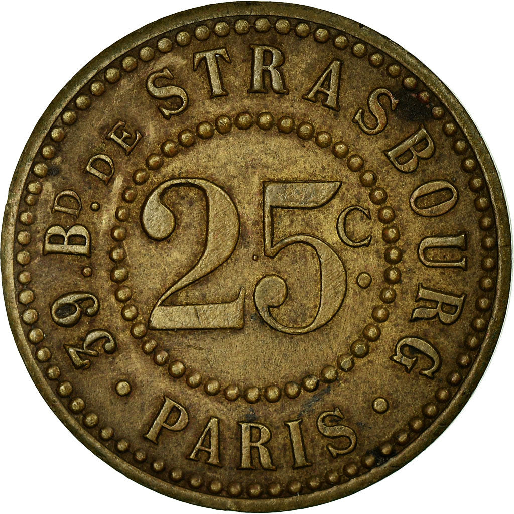 Münze, Frankreich, Royal Chanson, Paris, 25 Centimes, SS+, Messing, Elie:R420.1