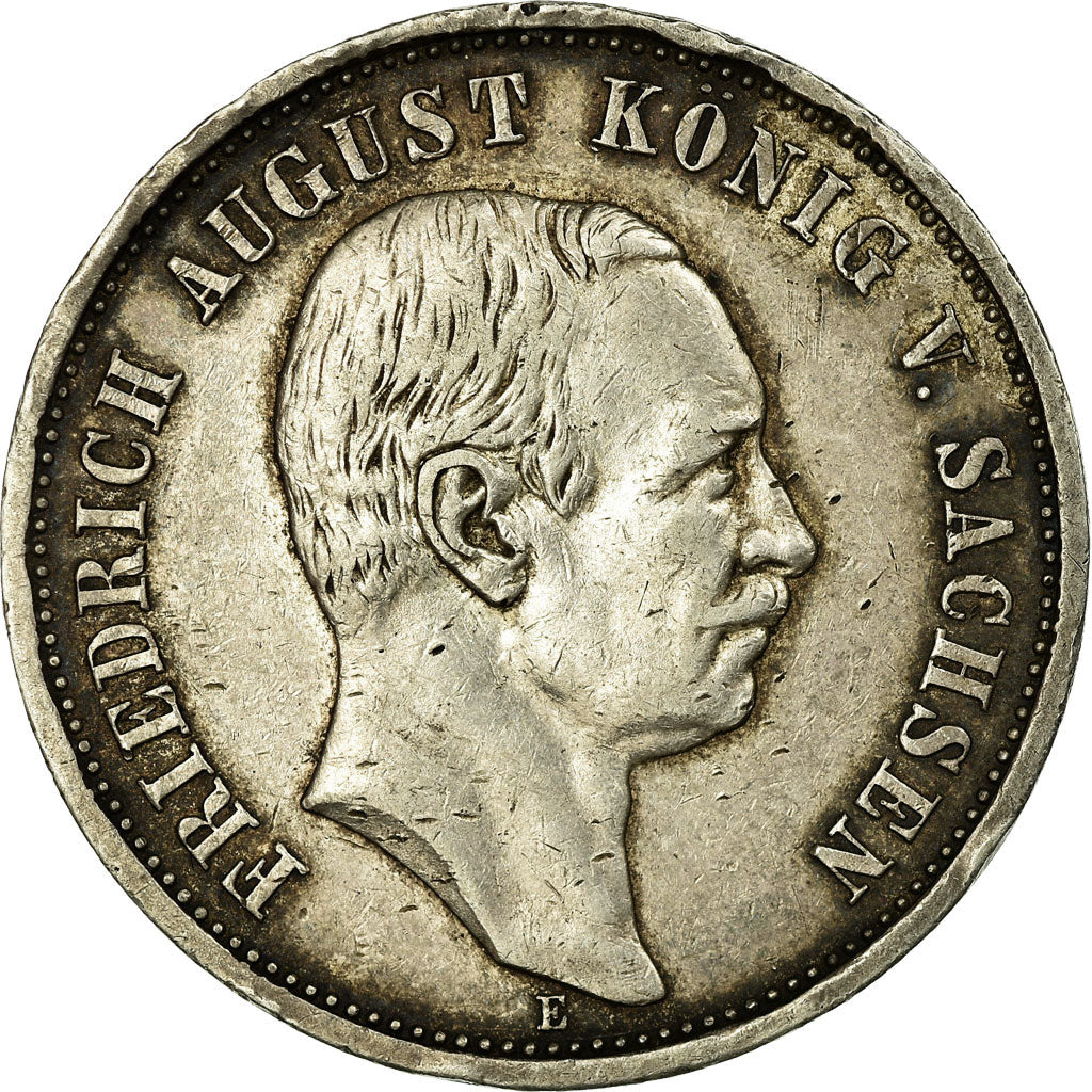 Moneta, Landy niemieckie, SAXONY-ALBERTINE, Friedrich August III, 3 Mark, 1909