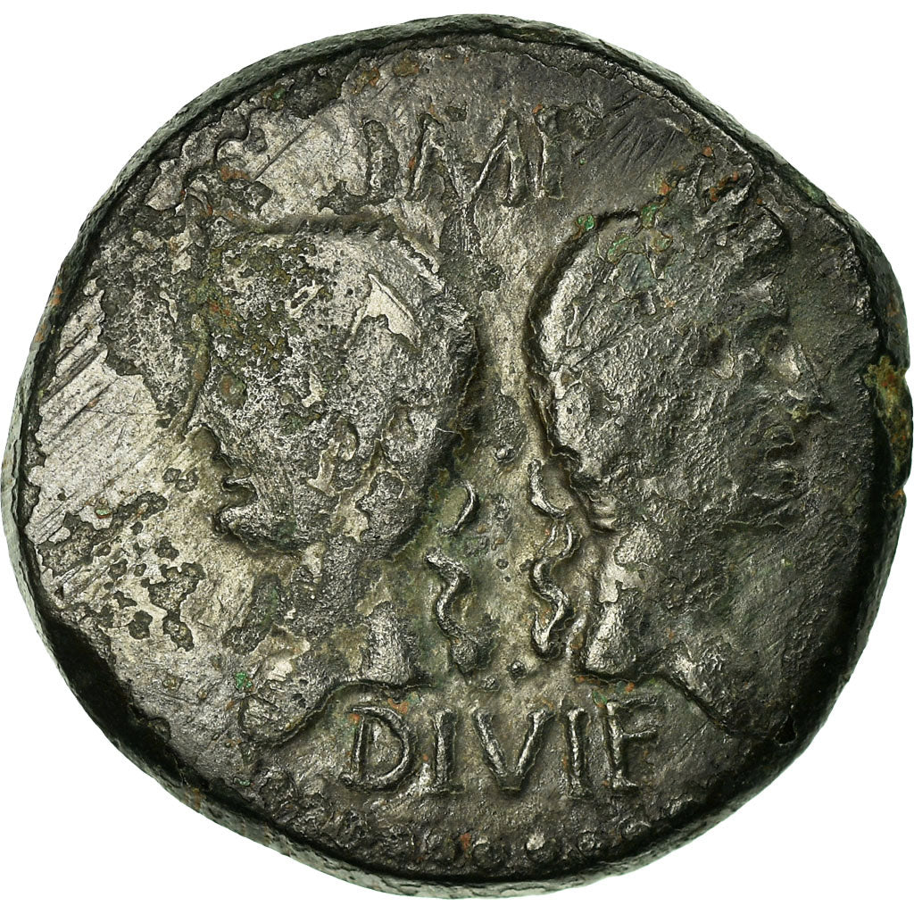 Monnaie, Auguste, Dupondius, 10-14 AD, Nîmes, TB, Bronze, RIC:160