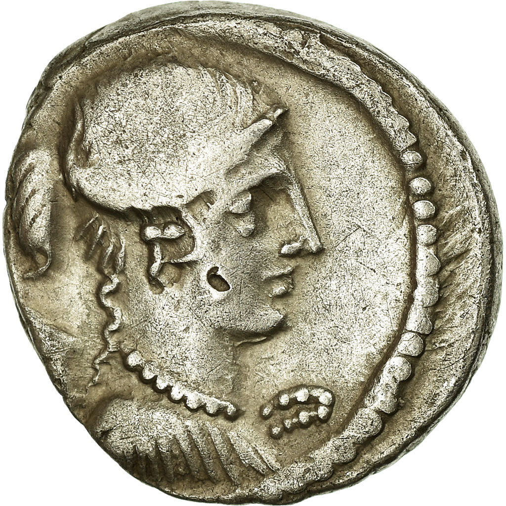 Moneta, Carisia, Denarius, 46 BC, Rome, BB, Argento, Crawford:464/4