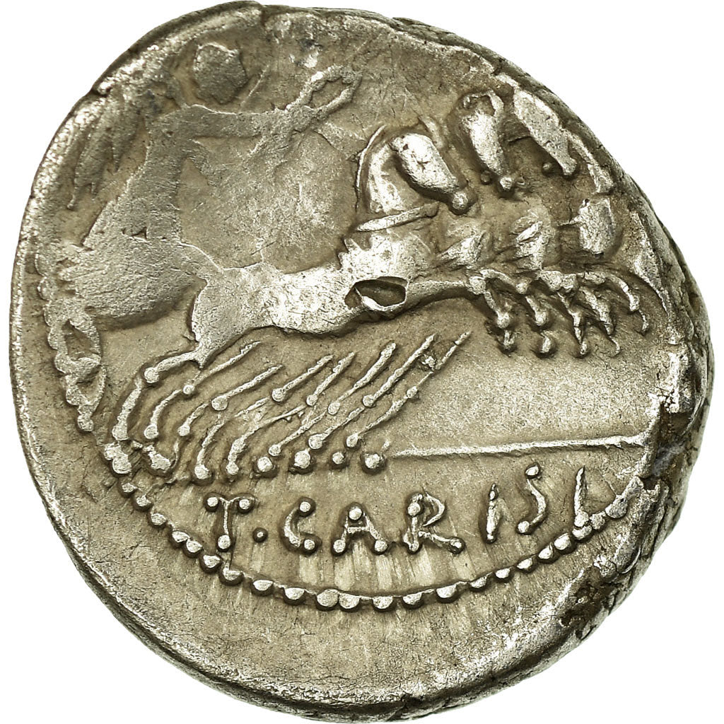 Moneta, Carisia, Denarius, 46 BC, Rome, BB, Argento, Crawford:464/4
