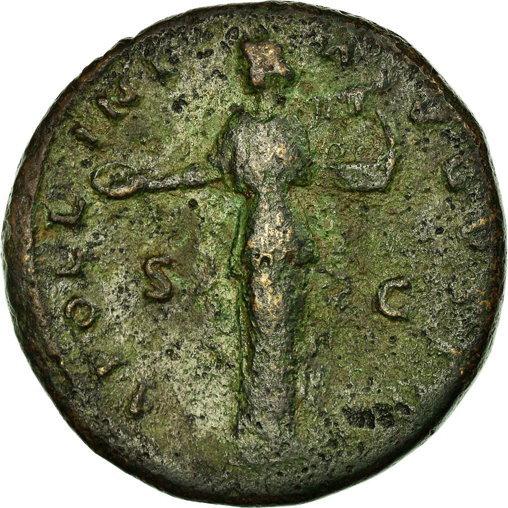 Moneta, Antoninus Pius, Sesterzio, 141-143, Rome, MB+, Bronzo, RIC:598
