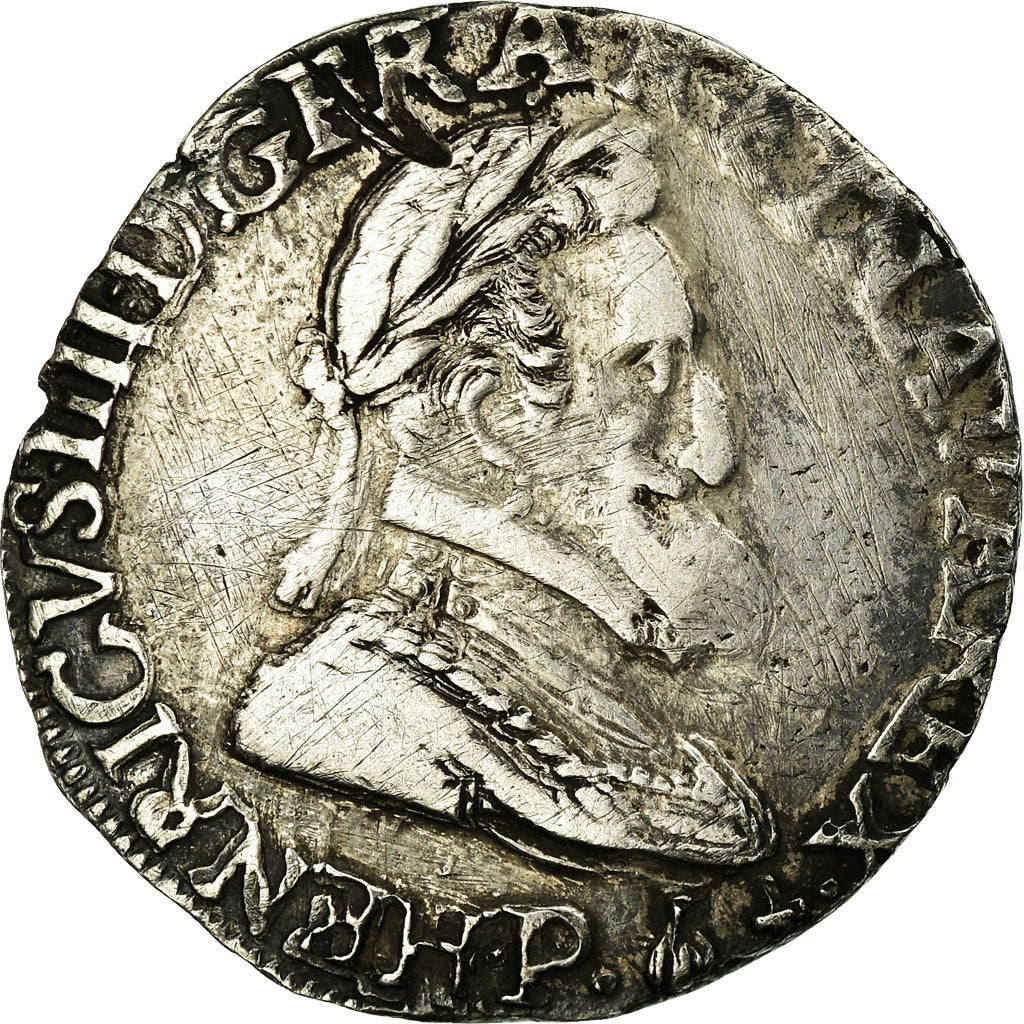 Moneta, Francja, Henri IV, Demi Franc, 1597, Dijon, Bardzo rzadkie, EF(40-45)