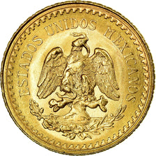 Moeda, México, 2-1/2 Pesos, 1945, Mexico City, MS(60-62), Dourado, KM:463