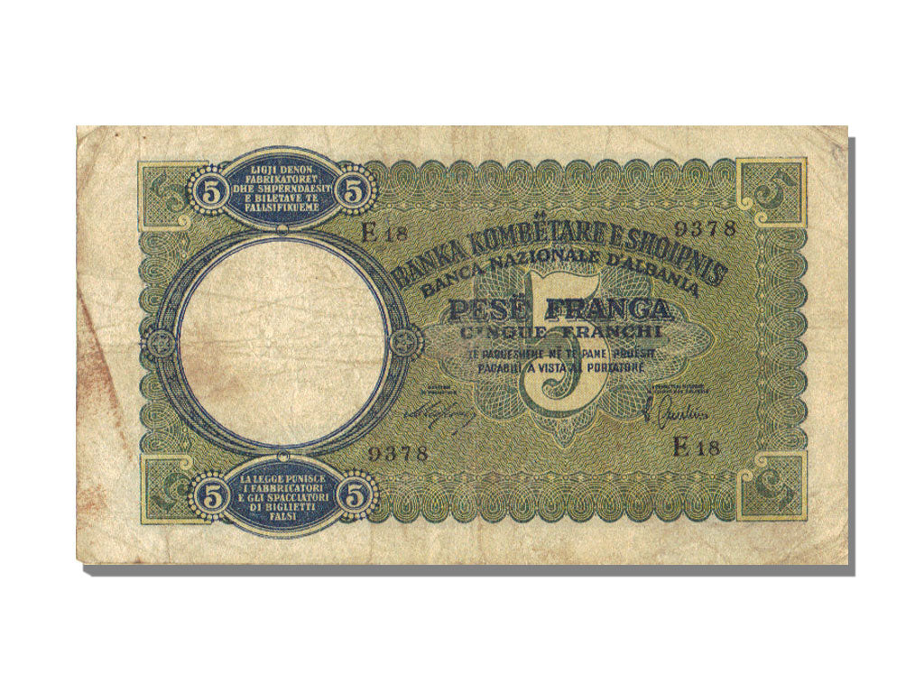 Albania, 5 Franga, EF(40-45), E 18