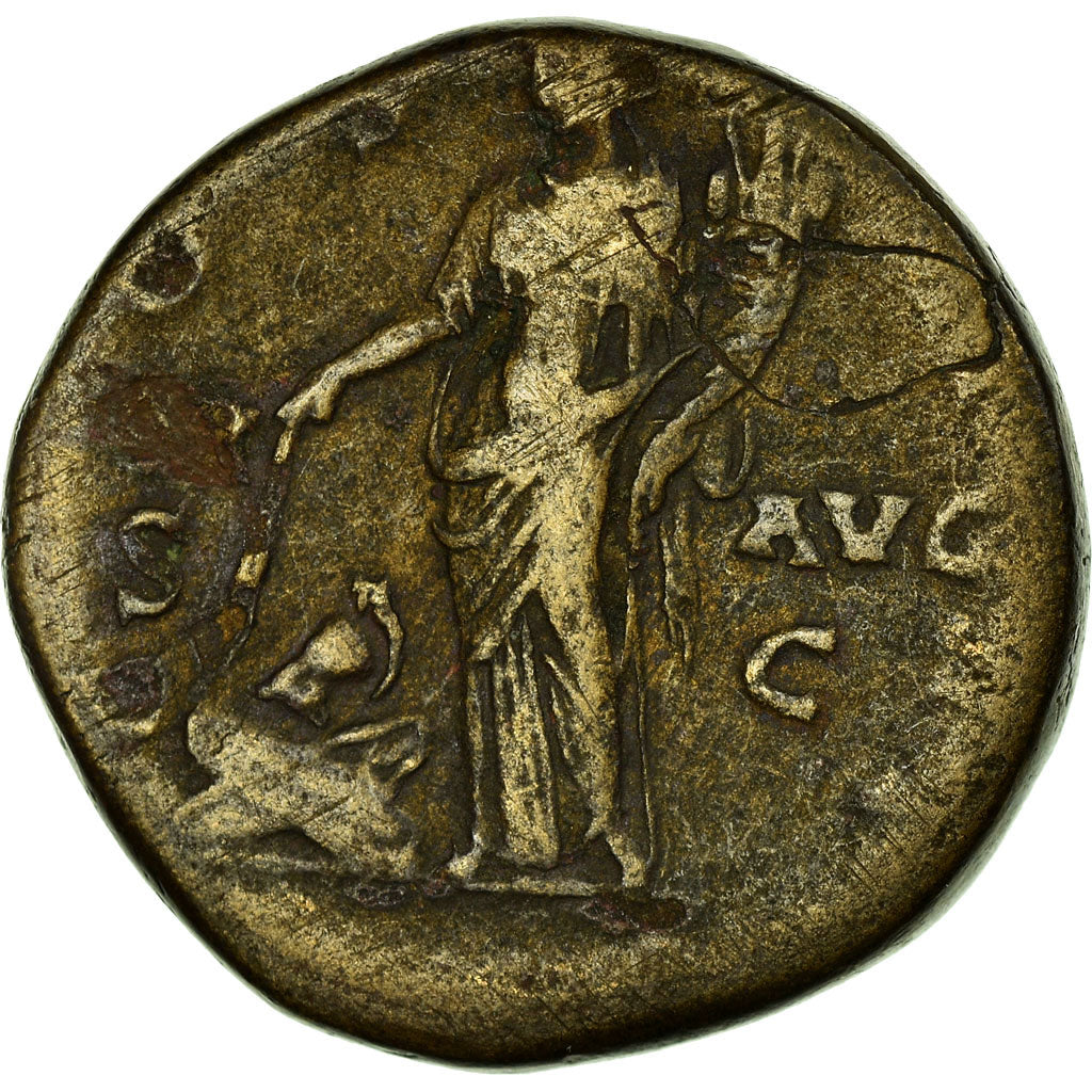 Moneta, Antoninus Pius, Sesterzio, 145-161, Rome, MB+, Bronzo, RIC:777