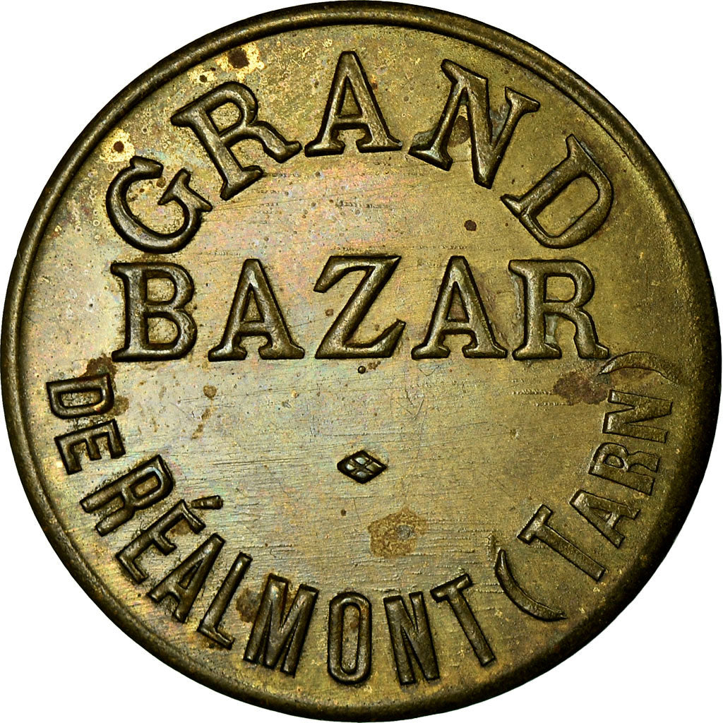 Moneta, Francia, Grand Bazar, Réalmont, 10 Centimes, SPL-, Ottone, Elie:15.1