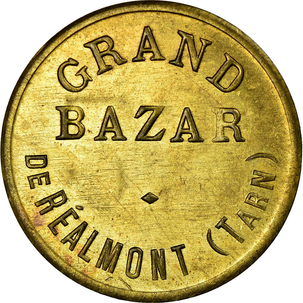 Munten, Frankrijk, Grand Bazar, Réalmont, 25 Centimes, PR+, Tin, Elie:15.2
