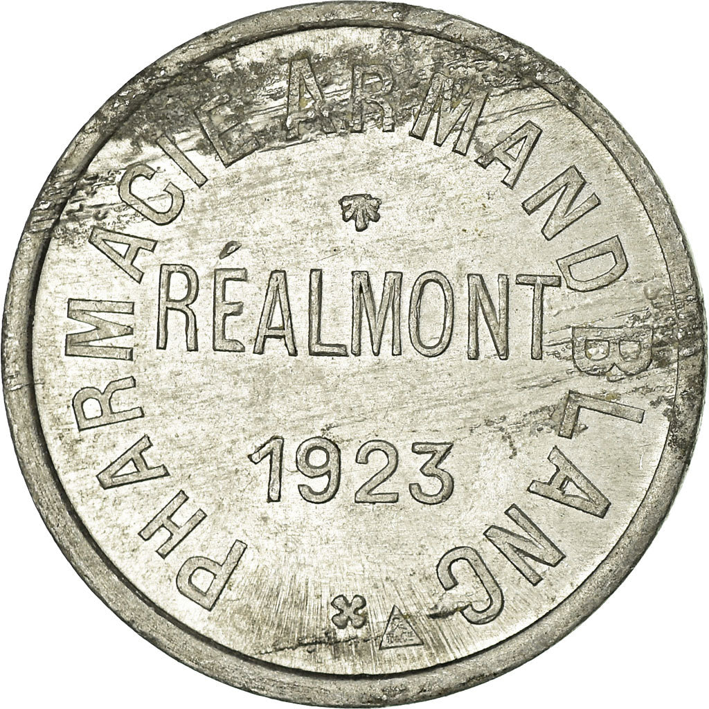 Munten, Frankrijk, Pharmacie Armand BLANC, Réalmont, 10 Centimes, 1923, PR