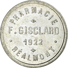 Moneda, Francia, Pharmacie F. GISCLARD, Réalmont, 5 Centimes, 1922, MBC+