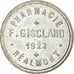 Moneda, Francia, Pharmacie F. GISCLARD, Réalmont, 5 Centimes, 1922, MBC+