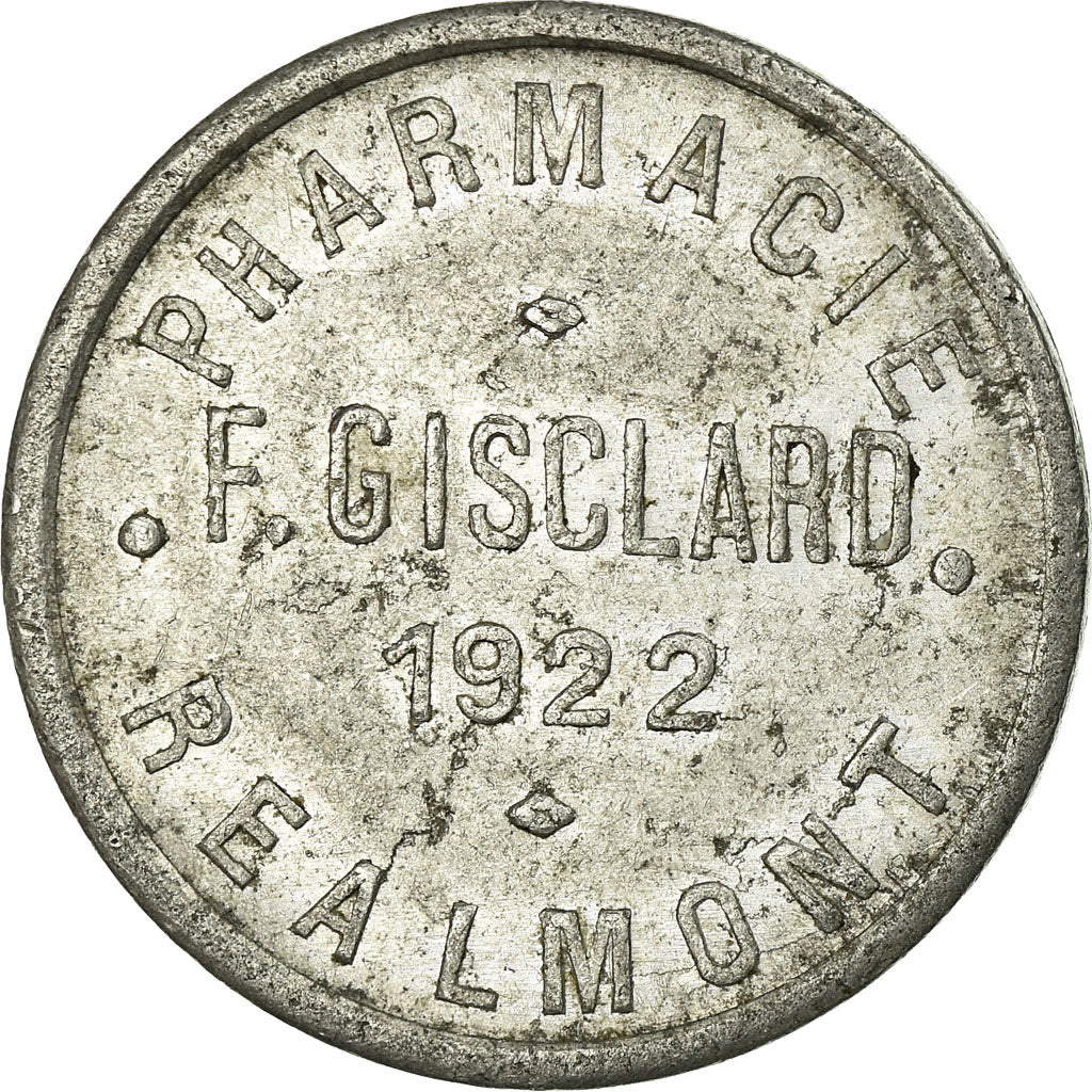 Moneta, Francja, Pharmacie F. GISCLARD, Réalmont, 25 Centimes, 1922, EF(40-45)