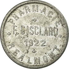 Moneta, Francja, Pharmacie F. GISCLARD, Réalmont, 25 Centimes, 1922, EF(40-45)