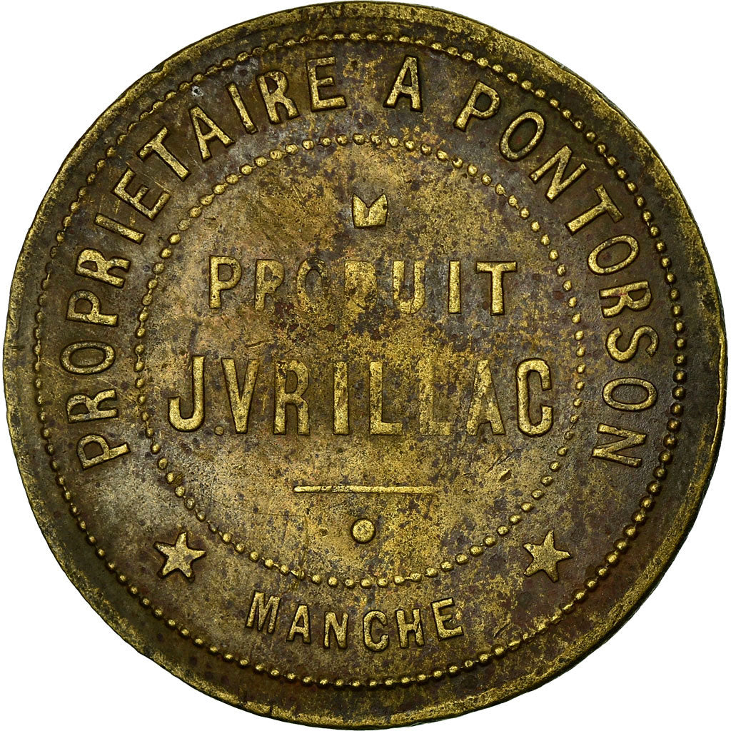 France, Jeton, Produit J. Vrillac, Propriétaire à Pontorson, TTB, Laiton