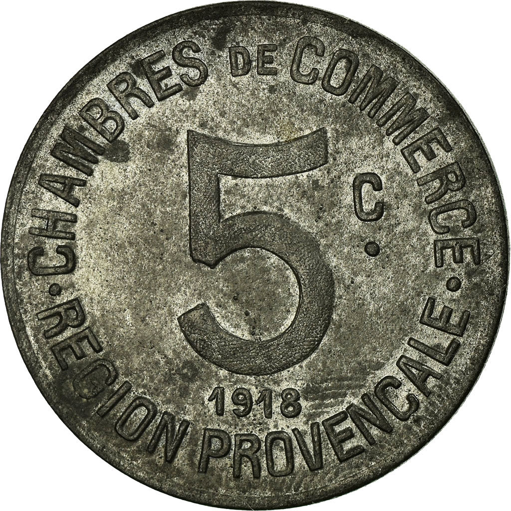 Coin, France, Chambres de Commerce de la Région Provençale, 5 Centimes, 1918