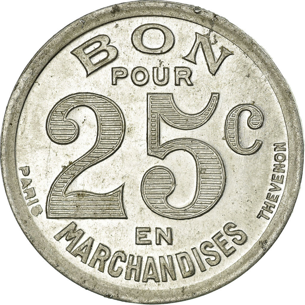 Moneta, Francia, Maison Moderne, J. GARRIGUE, Piégut, 25 Centimes, SPL-