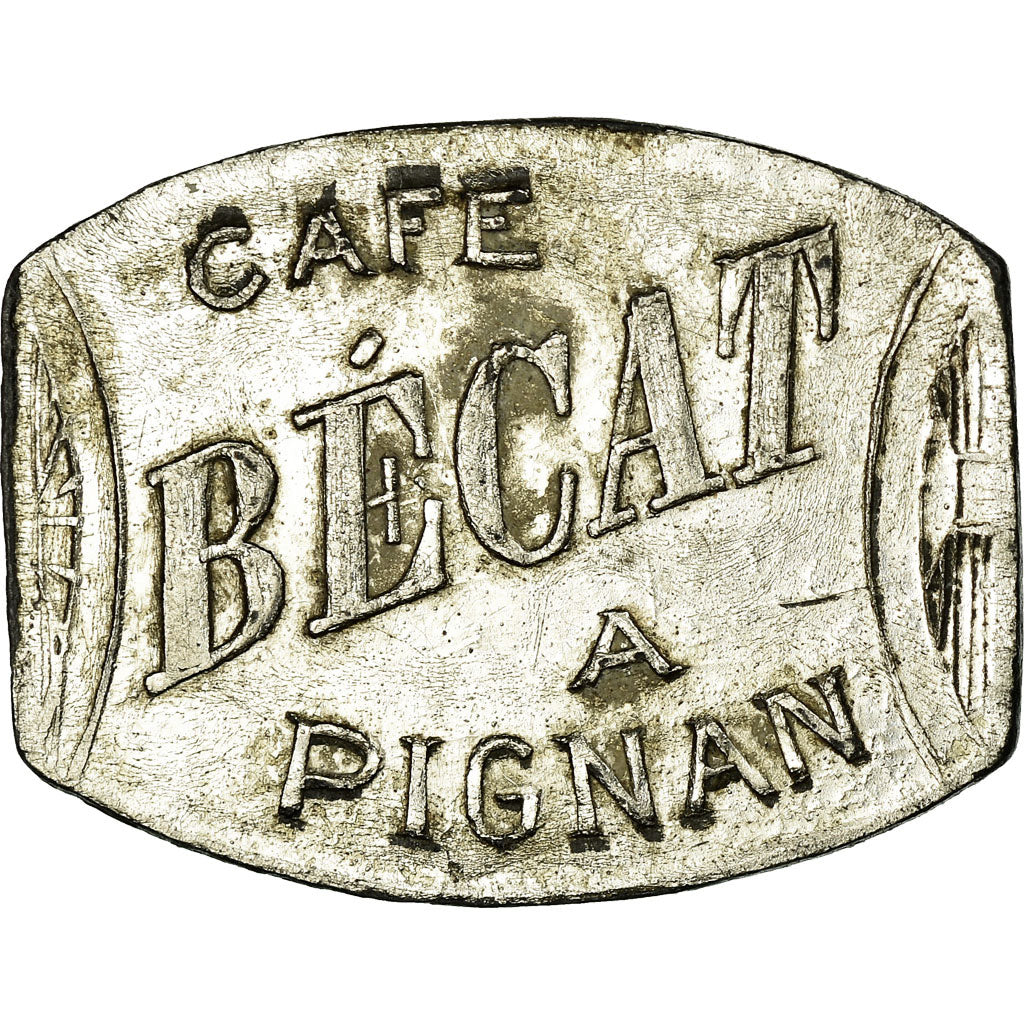 Moneta, Francja, Café BECAT, Pignan, 10 Centimes, AU(50-53), Nickel plated