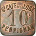 Moneda, Francia, Grand Café de la Loge, Perpignan, 10 Centimes, EBC, Cobre