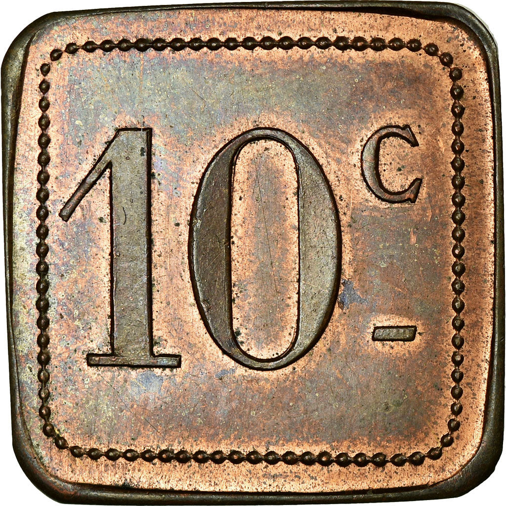 Moneda, Francia, Grand Café de la Loge, Perpignan, 10 Centimes, EBC, Cobre