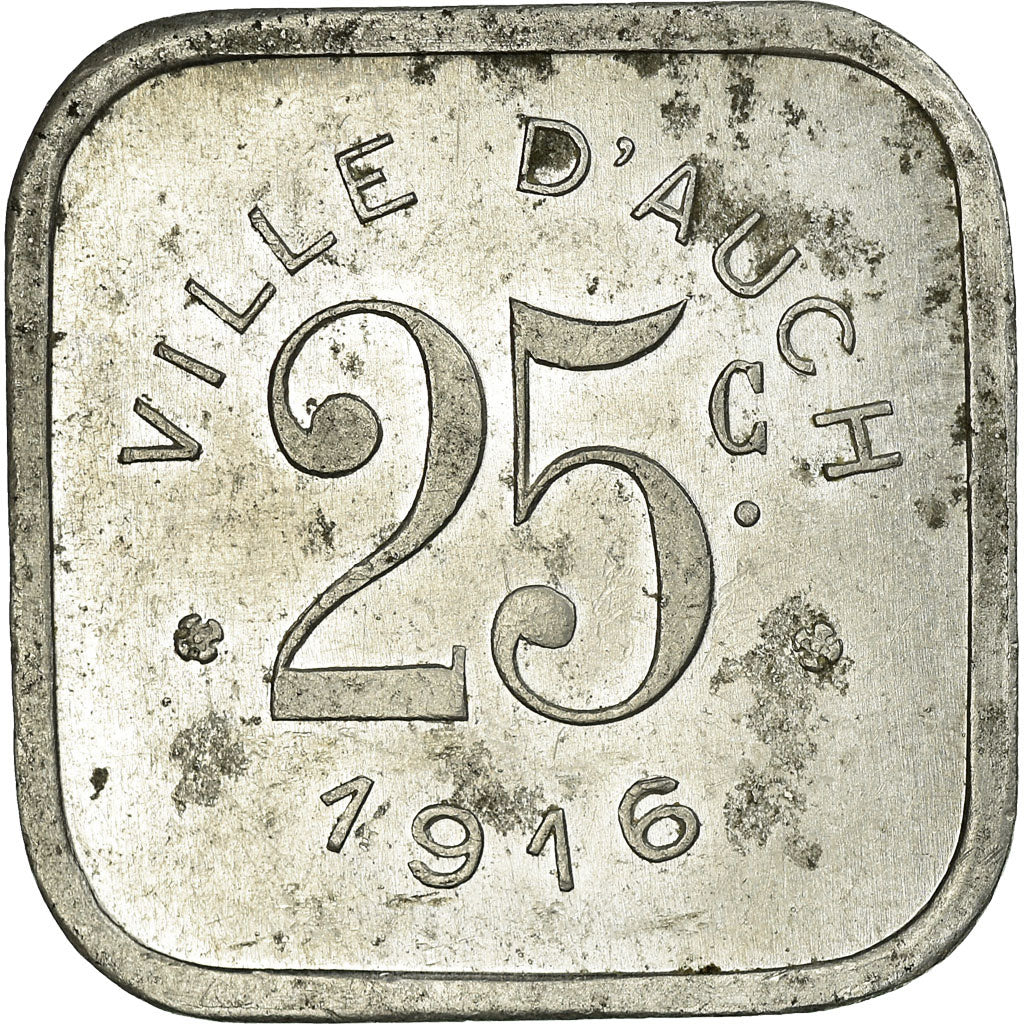 Münze, Frankreich, Augusta Auscorum, Auch, 25 Centimes, 1916, SS+, Aluminium