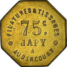 Moneta, Francja, Filatures et Tissages Japy, Audincourt, 75 Centimes, Undated