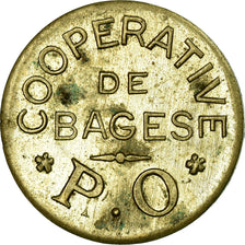 Moneda, Francia, Coopérative, Bages, 50 Centimes, MBC+, Latón, Elie:10.4