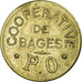 Moneta, Francja, Coopérative, Bages, 1 Franc, Undated, AU(50-53), Mosiądz