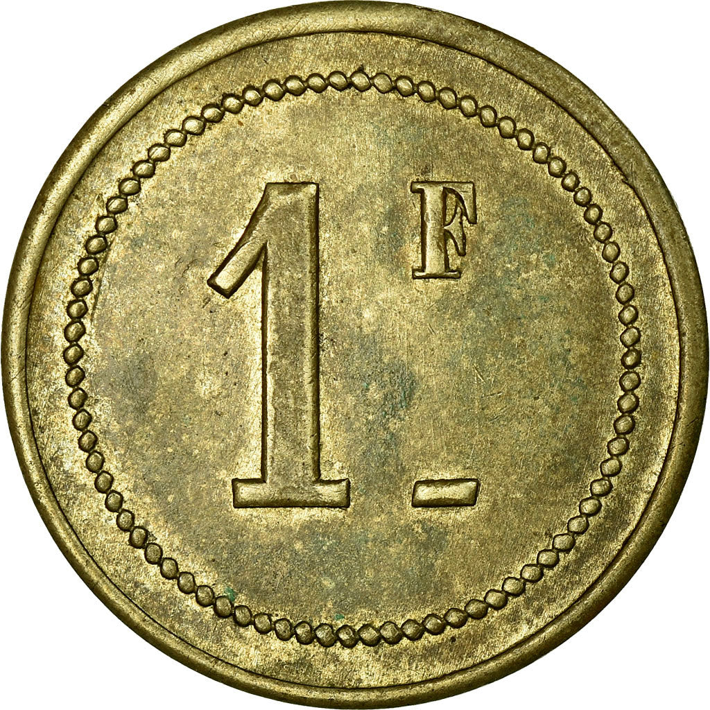 Moneta, Francja, Coopérative, Bages, 1 Franc, Undated, AU(50-53), Mosiądz