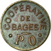 Monnaie, France, Coopérative, Bages, 25 Centimes, TTB+, Cuivre, Elie:10.3