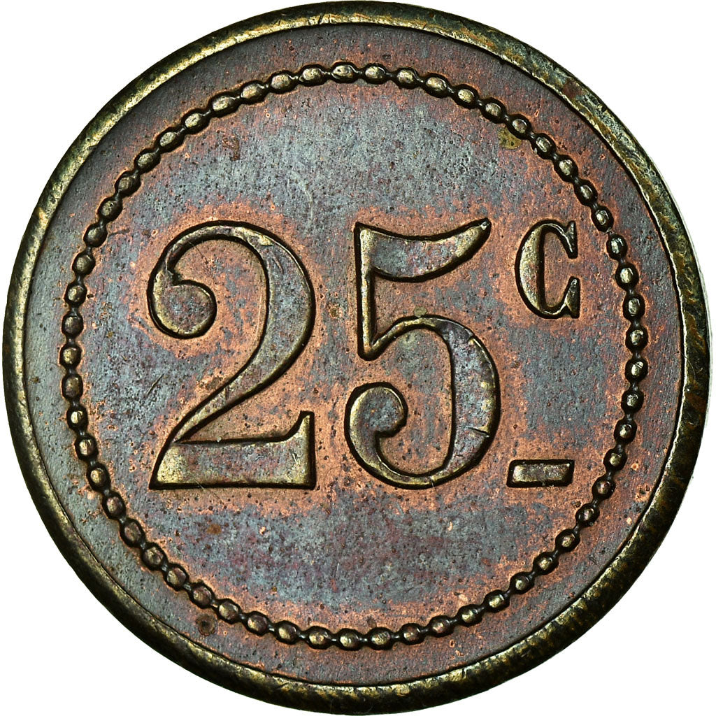 Monnaie, France, Coopérative, Bages, 25 Centimes, TTB+, Cuivre, Elie:10.3