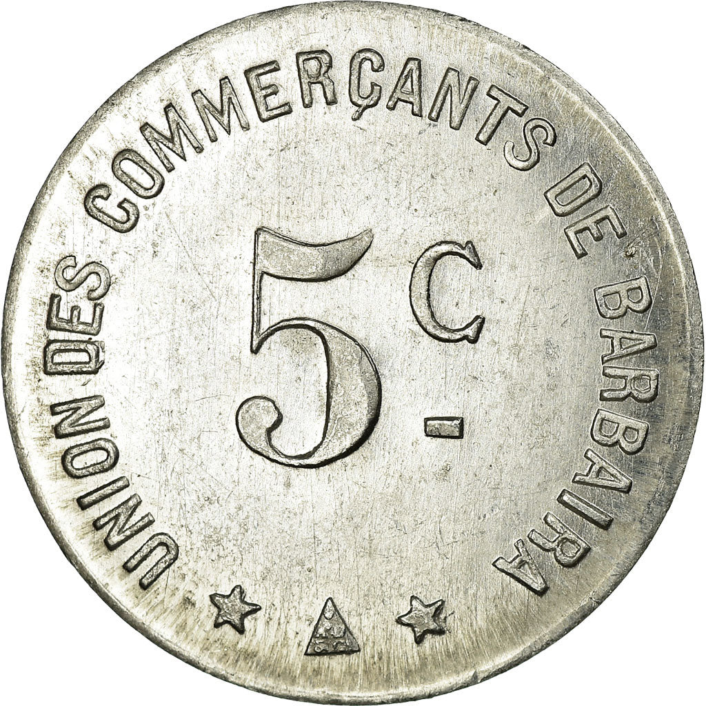 Moneta, Francja, Union des Commerçants, Barbaira, 5 Centimes, Undated, MS(63)