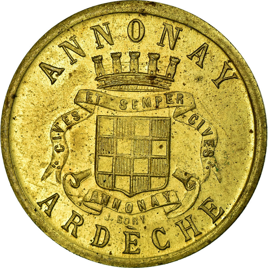 Moeda, França, Union Commerciale et Industrielle, Annonay, 10 Centimes, 1918
