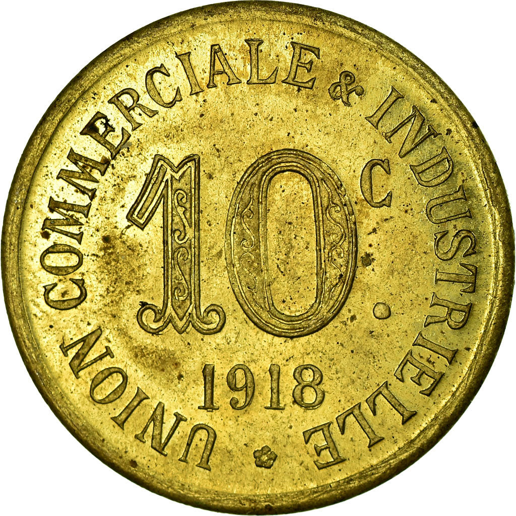 Moeda, França, Union Commerciale et Industrielle, Annonay, 10 Centimes, 1918