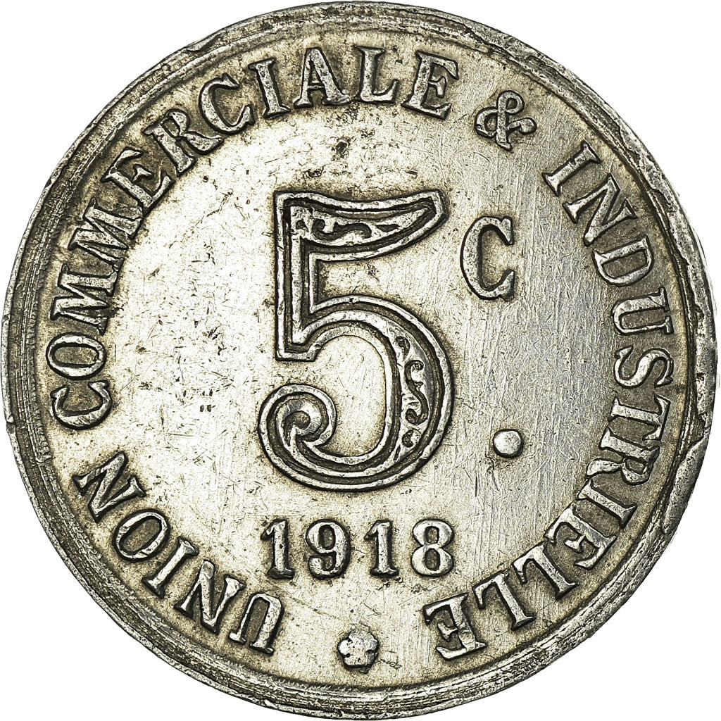 Moeda, França, Union Commerciale et Industrielle, Annonay, 5 Centimes, 1918