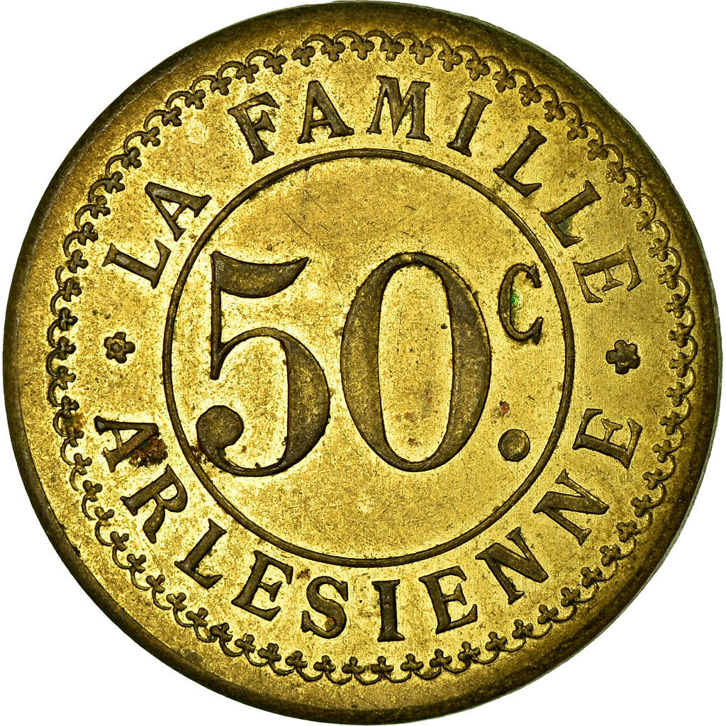 Monnaie, France, La Famille Arlésienne, Arles, 50 Centimes, SUP+, Laiton