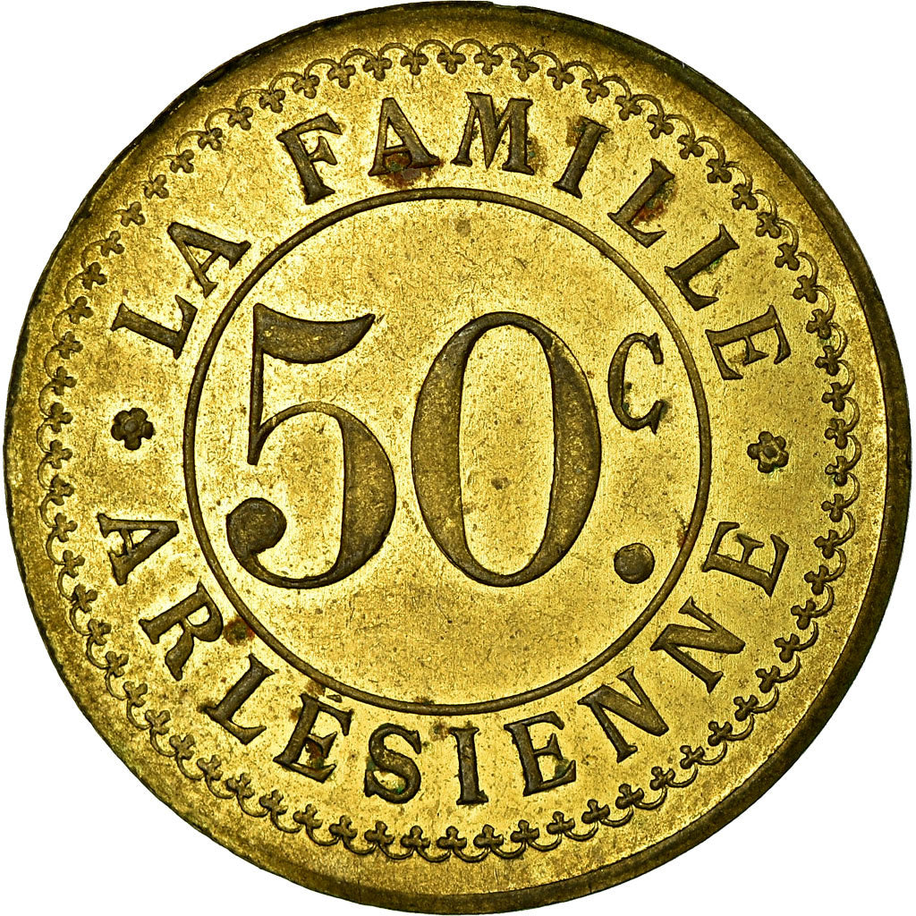 Monnaie, France, La Famille Arlésienne, Arles, 50 Centimes, SUP+, Laiton
