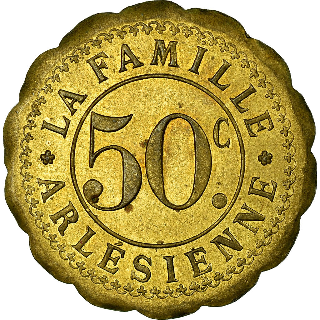 Moneta, Francia, La Famille Arlésienne, Arles, 50 Centimes, SPL, Ottone
