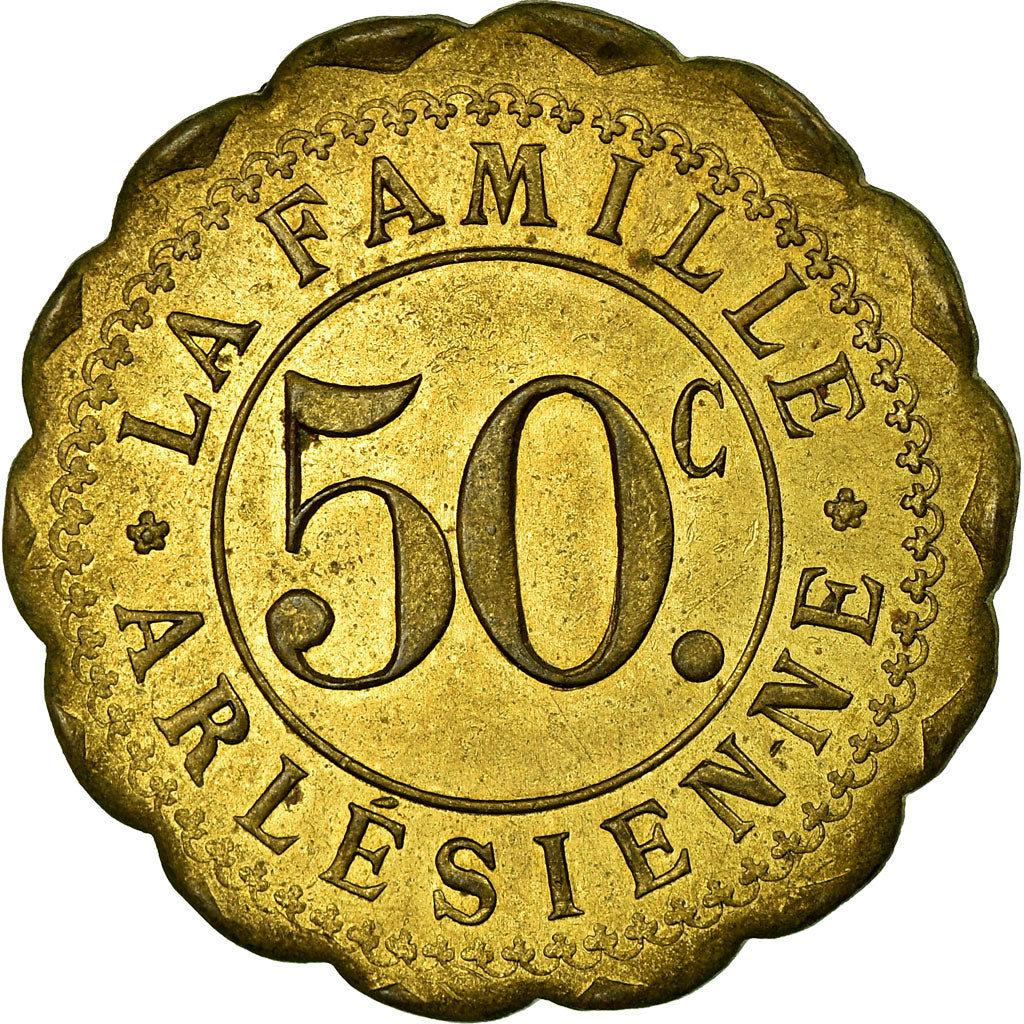 Moneta, Francia, La Famille Arlésienne, Arles, 50 Centimes, SPL, Ottone