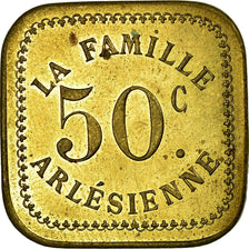 Münze, Frankreich, La Famille Arlésienne, Arles, 50 Centimes, VZ+, Messing