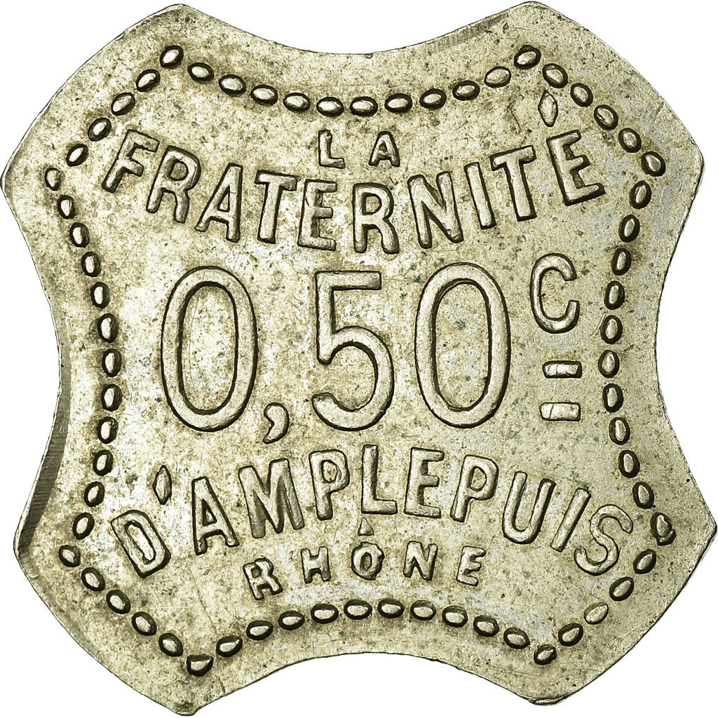 Moneta, Francia, La Fraternité, Société Coopérative, Amplepuis, 0.50