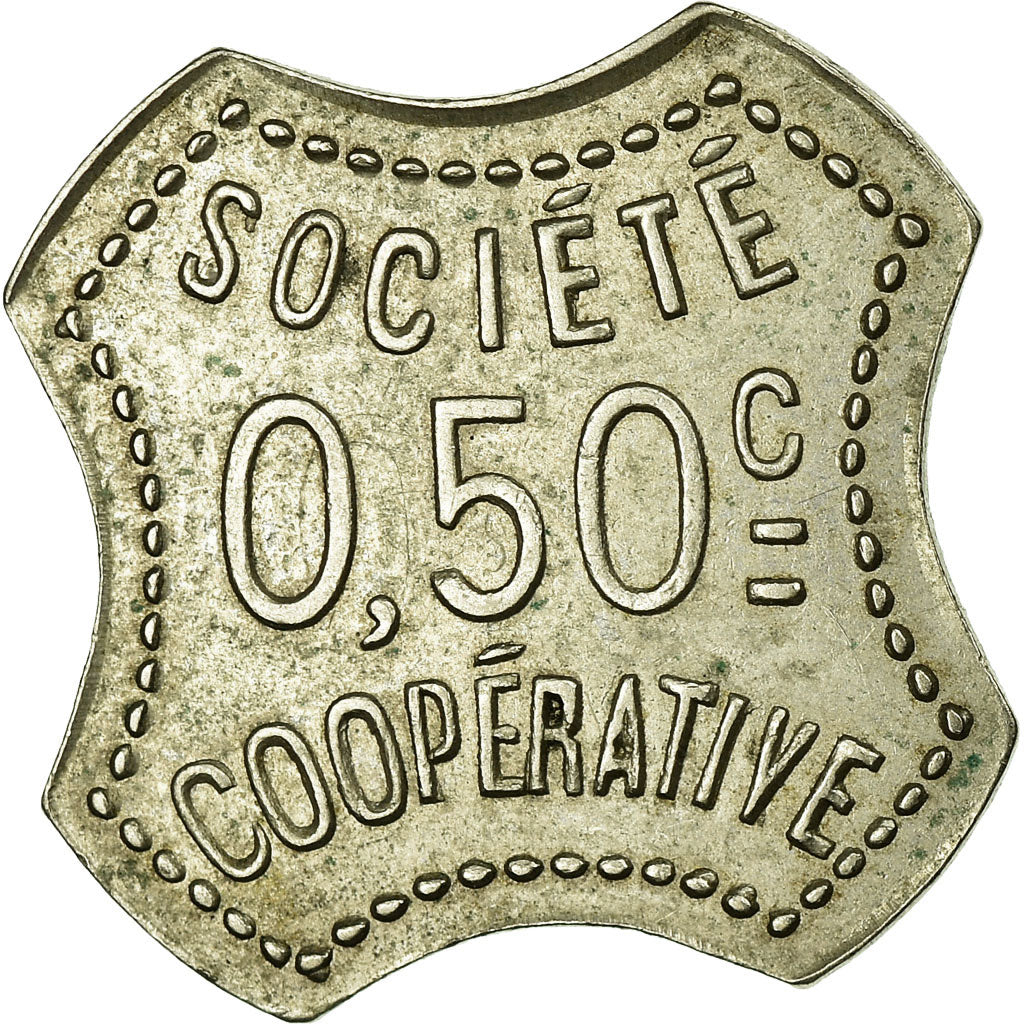 Moneta, Francia, La Fraternité, Société Coopérative, Amplepuis, 0.50